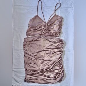 Nordstrom Pink Ruched Slip Dress